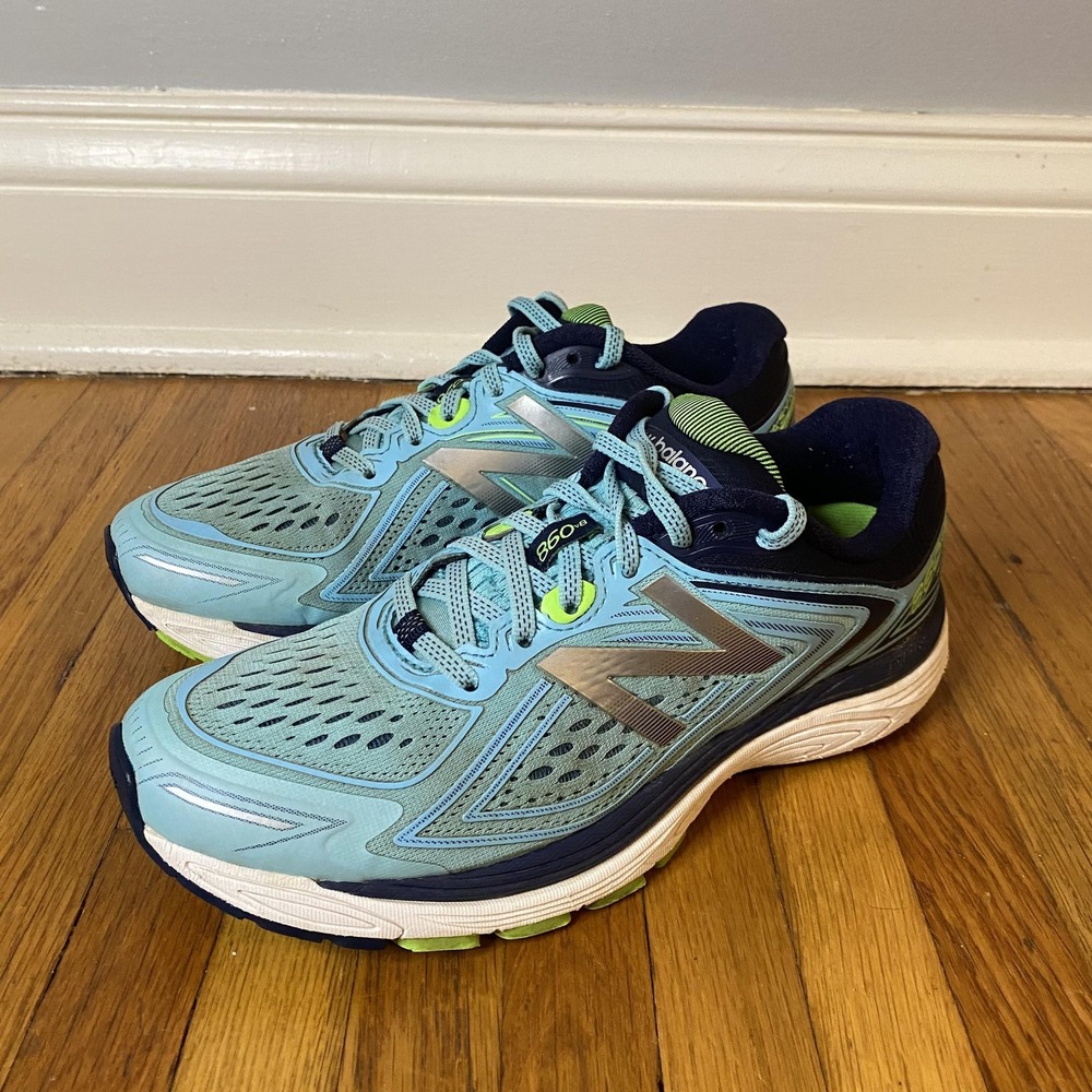 New Balance 860v8 Running Shoes Womens Size 8.5 Blue Navy Lime TruFuse Sneakers